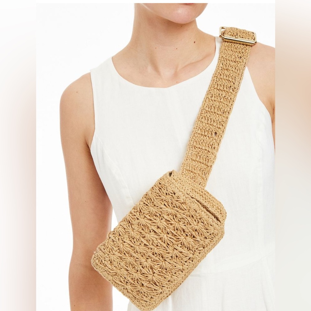 Mark & Graham ANTIBES HANDWOVEN RAFFIA BELT BAG - NWT